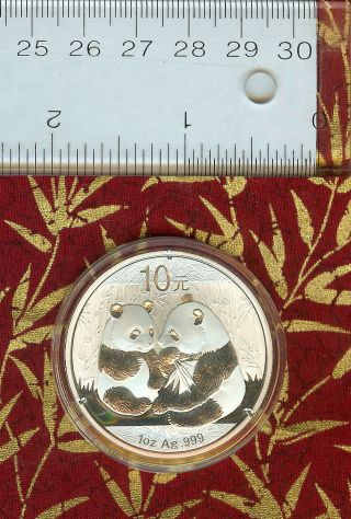 2009 1 Oz Silver Panda.  999 Fine Coin Bu In Capsule/china/chinese/prc 10 Yuan photo