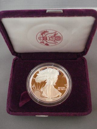 1990 - S Proof American Silver Eagle W/ Felt Box But No Case Or photo
