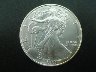 2000 Unc.  American Eagle Silver Dollar $1 Bullion Coin photo
