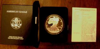 1996 P Silver Proof American Eagle Us One Ounce Coin And photo