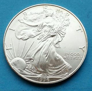1996 1 Oz Silver American Eagle (brilliant Uncirculated) Lowest Mintage Key Year photo