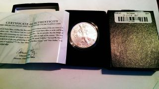 2008 W American Eagle,  Silver Uncirculated,  Burnished photo
