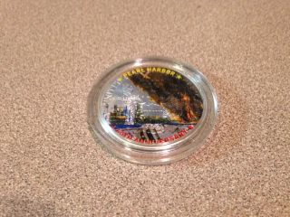 Us American Eagle Pearl Harbor Silver Dollar Coin - Colorized photo