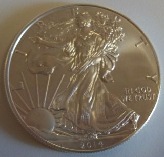 2014 1 Oz American Silver Eagle.  999 Bullion Coin To U.  S. photo