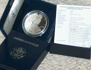 1995 - P American Eagle Silver Proof Coin photo