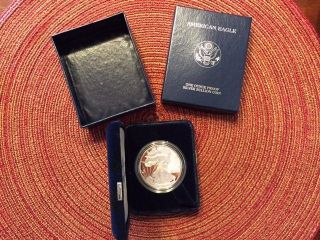 2001 - W Proof $1 Silver Eagle Us Boxed With Holder Coin photo