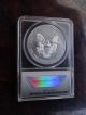 2013 W Burnished Silver Eagle Anacs Sp70 / Ms70 First Day Of Issue Eagle Label Silver photo 3