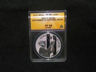 2011 - P Anacs Pf69 Dcam Silver September 11 National Medal photo