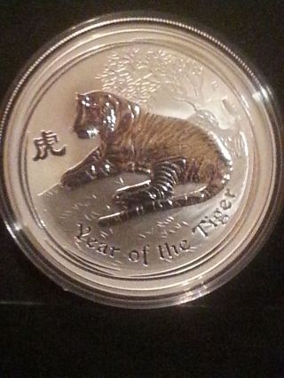 2010 Australia Silver Tiger $1,  1 Oz,  Airtite,  Uncirculated (uncertified,  Ungraded) photo