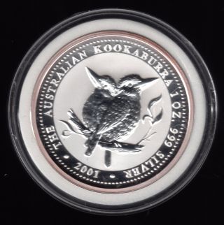 2001 Australia Queen Elizabeth Ii Kookaburra $1 Dollar Silver Bullion Coin photo