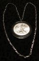 542 - American Silver Eagle.  999 Fine 1oz.  Round On A Sterling Silver Chain Silver photo 2