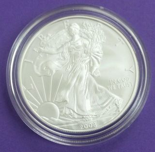 2008 - W American Eagle 1oz.  Silver Burnished Coin photo