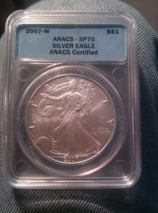 2007 - W Silver Eagle Sp 70 Anacs Certified - Satin Finish - Revised Price photo
