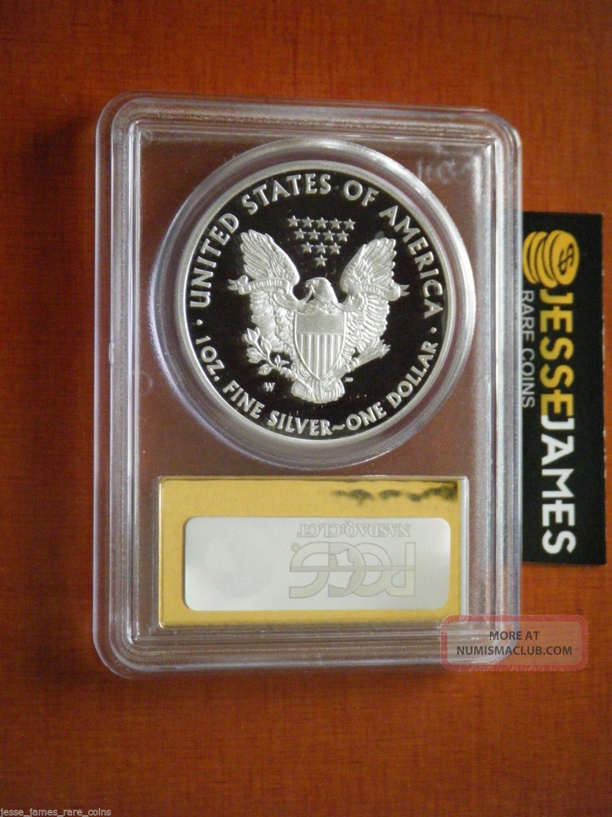 2014 W Proof Silver Eagle Pcgs Pr70 Dcam Spots First Strike Gold Foil Label