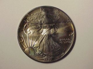 1987 $1 American Silver Eagle 1 Ounce Silver photo