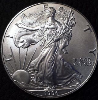 1996 American Eagle Silver Dollar Coin Uncirculated Key Year photo