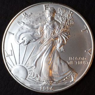 1996 American Eagle Silver Dollar Coin Uncirculated Key Year photo