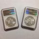 (2) - 2012 American Silver Eagle Ms - 69 Early Release Silver photo 1