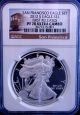 Rare 2012s Pf 70 Ngc First Release Sf Trolley Label American Silver Eagle Proof Silver photo 2