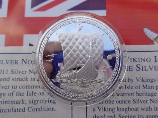2011 Isle Of Man Viking Silver Noble.  999 Fine Silver Limited Release photo