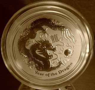 2012 Australia 1/2 Oz.  Silver Lunar Year Of The Dragon Perth Bullion Coin photo