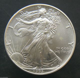1993 Sae Silver American Eagle 1 Oz Coin photo