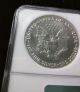 1986 $1 American Silver Eagle Ngc Ms 69 Reverse Struck Thru Error Coins: US photo 7