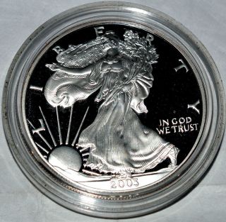 2003 - W Silver American Eagle $1 - Proof - Usa - Km 273 - 999 photo