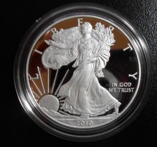 2010 - W American Eagle 1 Oz Proof Silver Coin Case Box photo