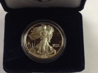 1994 - P Proof Silver Eagle Dollar & photo