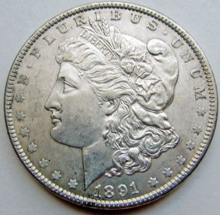 1891 Morgan Dollar $1 Philadelphia 90 Silver 3 Day photo