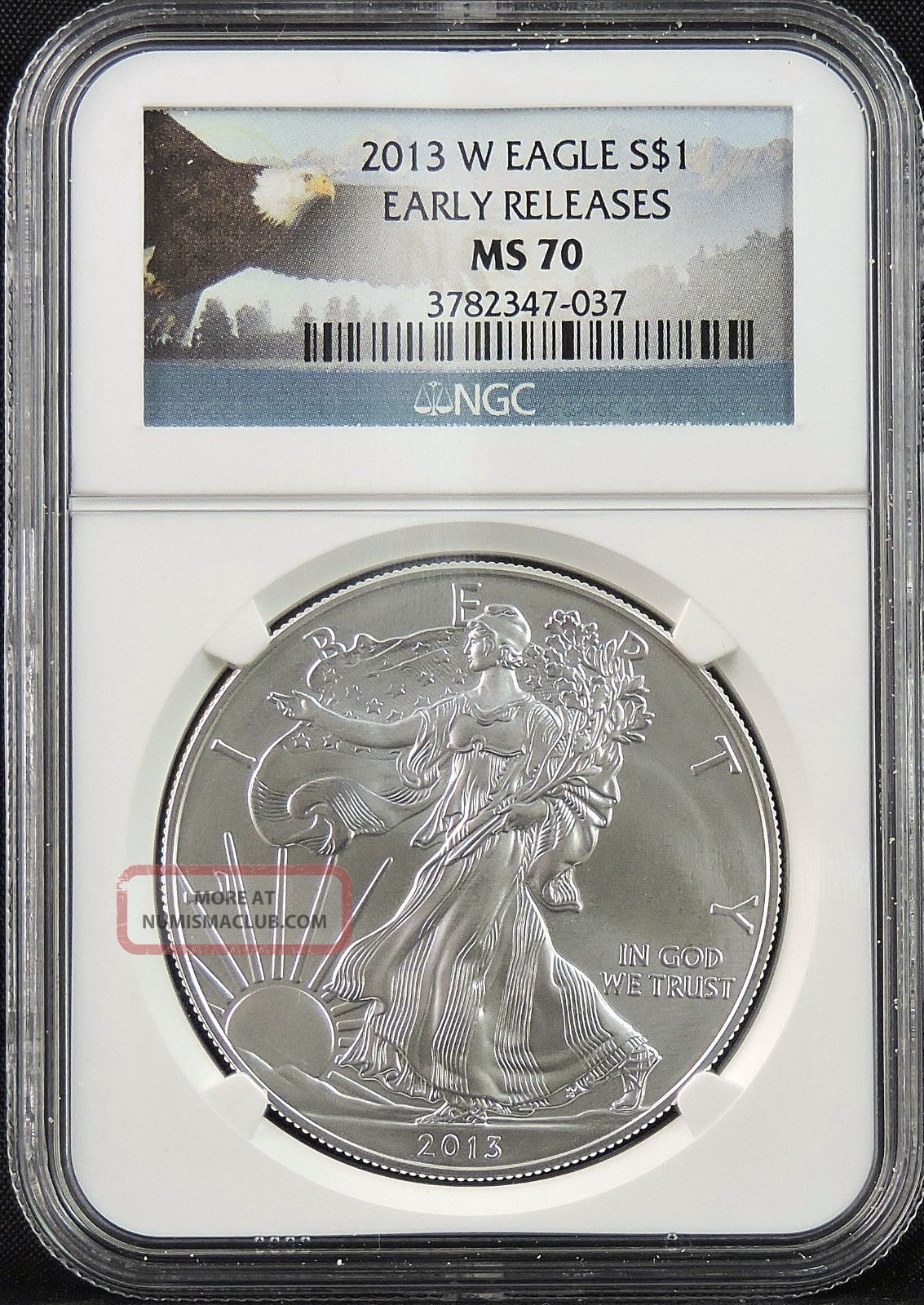 2013 W American Silver Eagle. Ms 70 By Ngc Early Releases Burnished