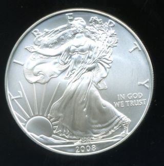Uncirculated 2008 American Silver Eagle 1 Oz.  Fine Silver photo