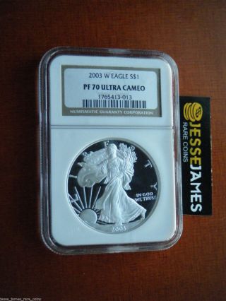 2003 W Proof Silver Eagle Ngc Pf70 Ultra Cameo Low Pop.  See My Others photo