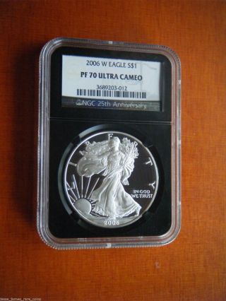 2006 W Proof Silver Eagle Ngc Pf70 Ultra Cameo Black Retro Core See My Others photo