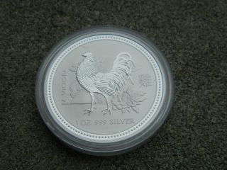 2005 Australia 1 Dollar Year Of The Rooster 1 Oz.  999 Silver photo