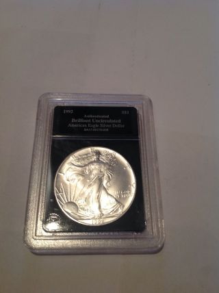 1992 American Eagle Silver Dollar.  Brilliant Uncirculated.  Slabbed photo