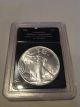1989 American Eagle Silver Dollar.  Brilliant Uncirculated.  Slabbed Silver photo 3