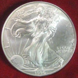 1996 American Silver Eagle 1 Oz.  999 Fine - Key Date Unc photo
