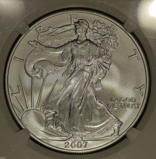 2007 - W $1 American Silver Eagle Ngc Ms - 69 photo