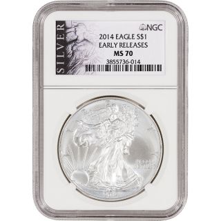 2014 American Silver Eagle - Ngc Ms70 - Early Releases - Als Silver Label photo