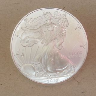 2010 Fine Silver American Usa Liberty Eagle 1 Ounce Silver Dollar Coin photo