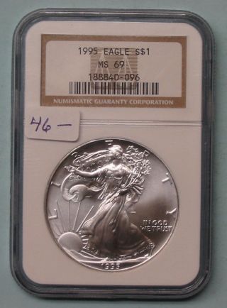 1995 Silver Eagle,  Ngc Ms 69. .  Coinboxguy photo