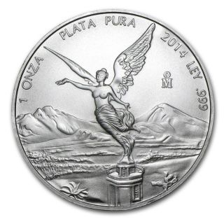 1 Oz 2014 Silver Mexican Libertad Coin photo