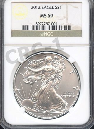 2012 Silver Eagle Ngc Ms69 (brown Label) photo