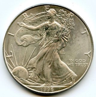 1996 American Eagle Fine Silver Dollar - 1 Oz Troy Bullion Coin - S1s Kx37 photo