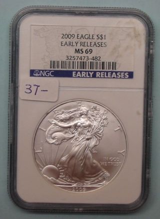 2009 Silver Eagle,  Ngc Ms 69. .  Coinboxguy photo