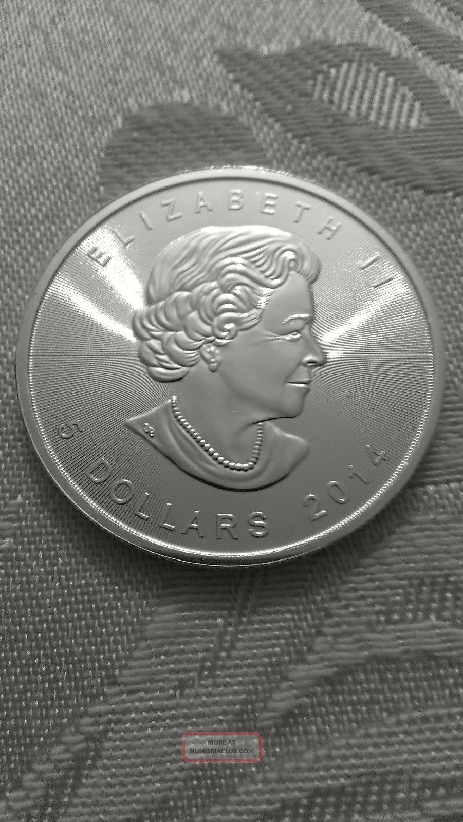 2014 Canadian Silver Maple Leaf 1 Oz .9999 Fine Silver Coin - PUR Bullion, $5 Face Value