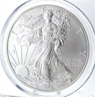 2008 American Eagle Silver One Dollar $1 Pcgs Ms 70 Certified First Strike Coin photo