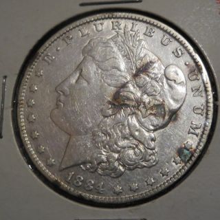 U.  S.  Morgan Dollar 1884 Made Of 90 Silver - Awesome Toning - photo